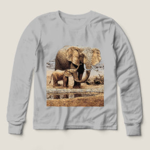Elephant & Baby Elephant Tri-Blend Shirts