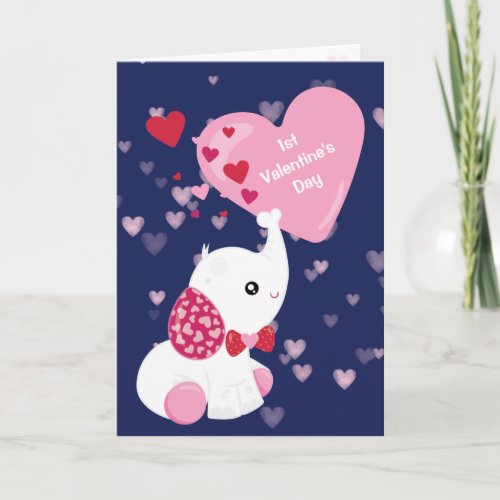 Elephant Baby First Valentine Card