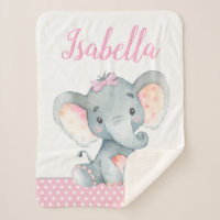 Elephant Baby Girl Blanket