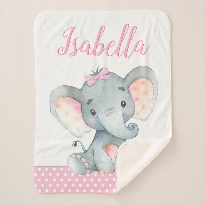 pink elephant baby blanket