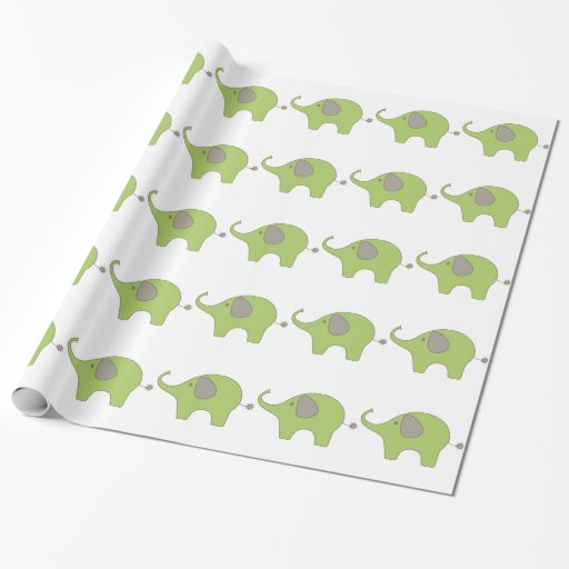 Elephant Baby Glossy Wrapping Paper, 2' x 6' Roll Wrapping Paper | Zazzle