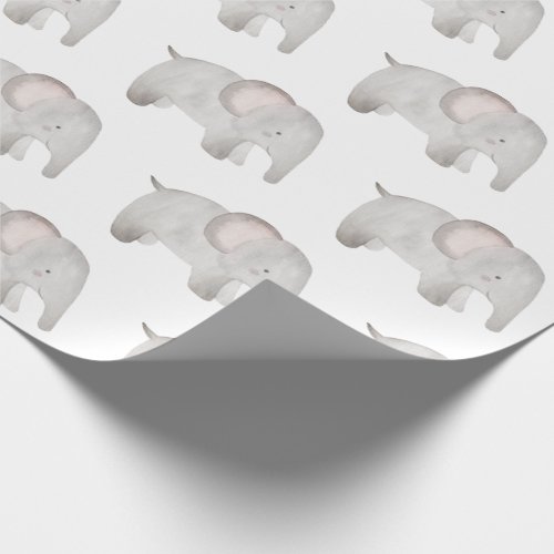Elephant Baby Gray Watercolor Cute Modern Wrapping Paper