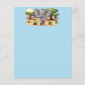 Elephant Baby Jumping Happy in African Savannah (Front)