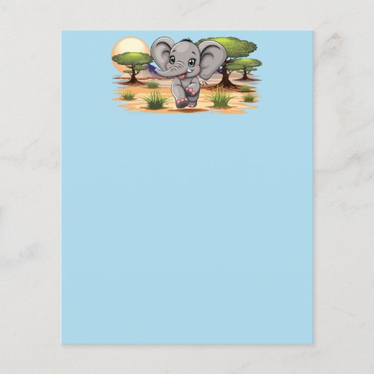 Elephant Baby Jumping Happy in African Savannah (Front)