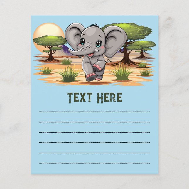 Elephant Baby Jumping Happy in African Savannah Flyer (Front)