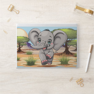 Elephant Baby Jumping Happy in African Savannah HP Laptop Skin