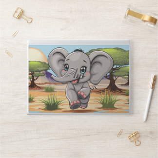 Elephant Baby Jumping Happy in African Savannah HP Laptop Skin