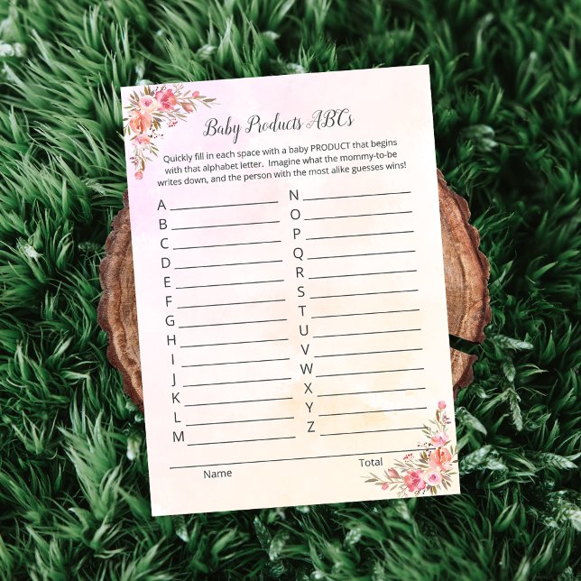 Elephant Baby Products ABCs Shower Game Card (Creator Uploaded)