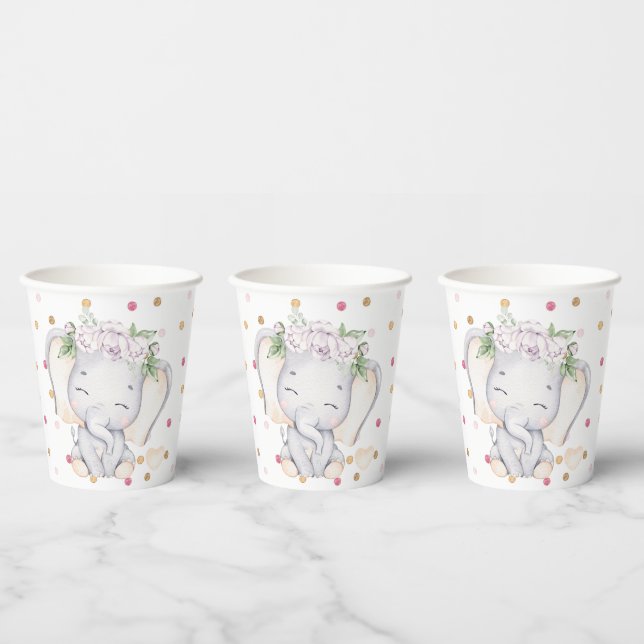 Elephant Baby Schouwer Paper Cups (Multi)