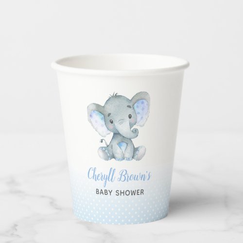 Elephant Baby Shower  1st Birthday Paper Cups