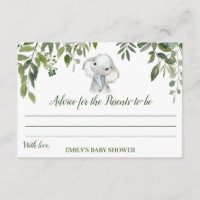 Elephant Baby Shower Advice Cards