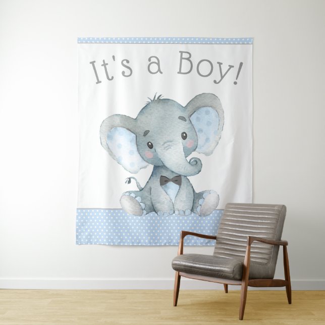 Elephant Baby Shower Backdrop (In Situ)