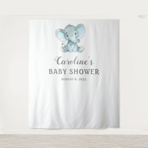 Elephant Baby Shower Backdrop, Photo Booth Prop