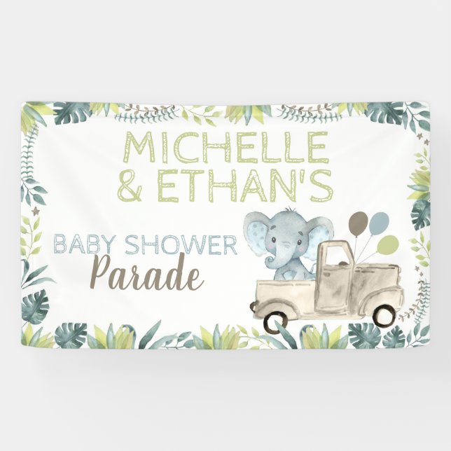 Elephant Baby Shower Banner (Horizontal)