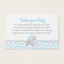 Elephant Baby Shower Book Request Card Blue Gray