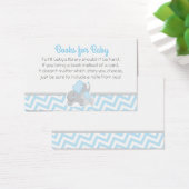 Elephant Baby Shower Book Request Card Blue Gray (Desk)