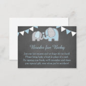 Elephant Baby Shower Book Request Card Boy (Front/Back)