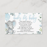 Elephant Baby Shower Book Request Card For A Boy at Zazzle