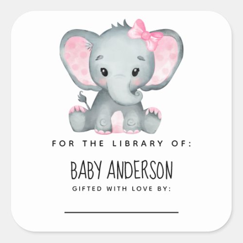 Elephant Baby Shower Bookplate 