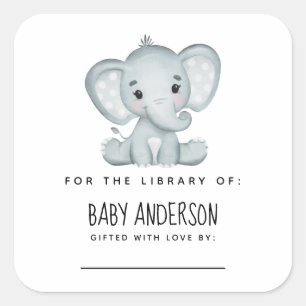 Elephant Baby Shower Bookplate
