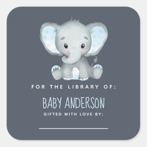  Elephant Baby Shower Bookplate 