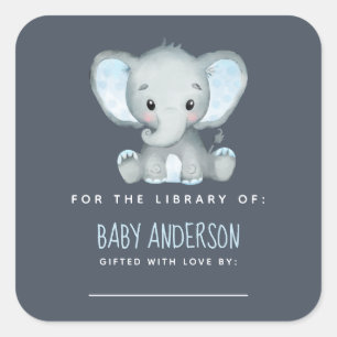 Elephant Baby Shower Bookplate