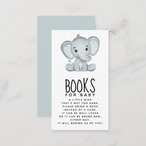  Elephant Baby Shower Books for Baby  Enclosure Card