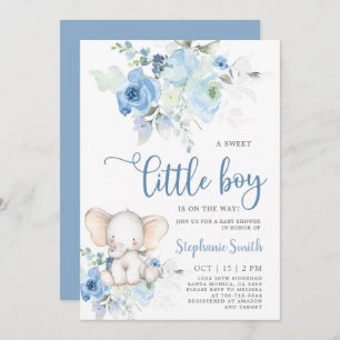 Elephant Baby Shower Boy invitation