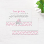 Elephant Baby Shower Bring a Book Card Pink Gray (Desk)