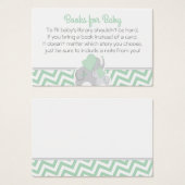 Elephant Baby Shower Bring a Book Mint Green Gray (Front & Back)
