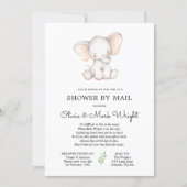 Elephant Baby Shower by Mail Invitation (Front)