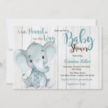 Elephant Baby Shower By Mail Invitation by SugSpc_Invitations at Zazzle