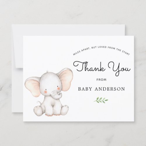 Elephant Baby Shower by Mail Thank You