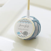 Elephant Baby Shower Cake Pops | Blue Gray Chevron (Front Insitu)