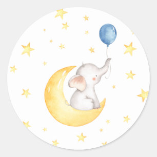 Elephant Baby Shower Classic Round Sticker