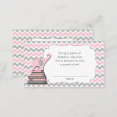 Elephant Baby Shower diaper raffle tickets pink Enclosure Card (Front/Back)
