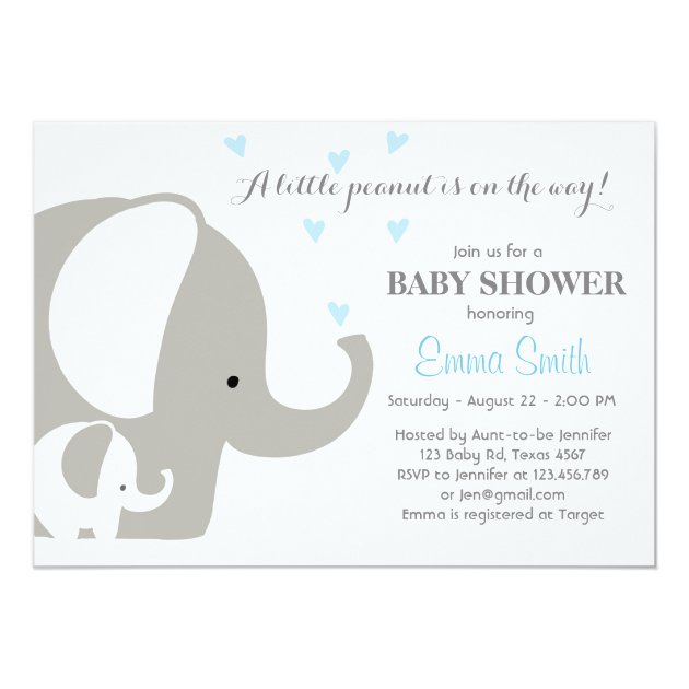 Elephant Baby Shower Elephant Invitation Baby Boy