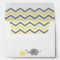Elephant Baby Shower Envelope Yellow Gray Chevron