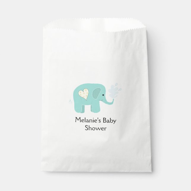 Elephant Baby Shower Favor Bag (Front)
