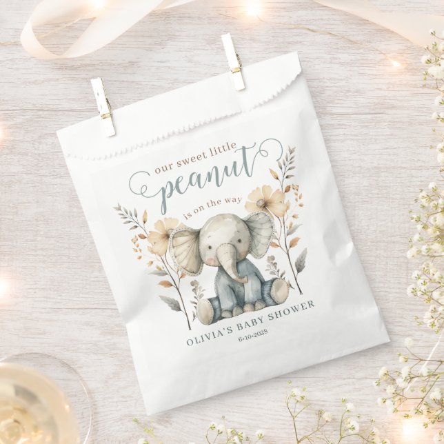 Elephant Baby Shower Favor Bags (Clipped)