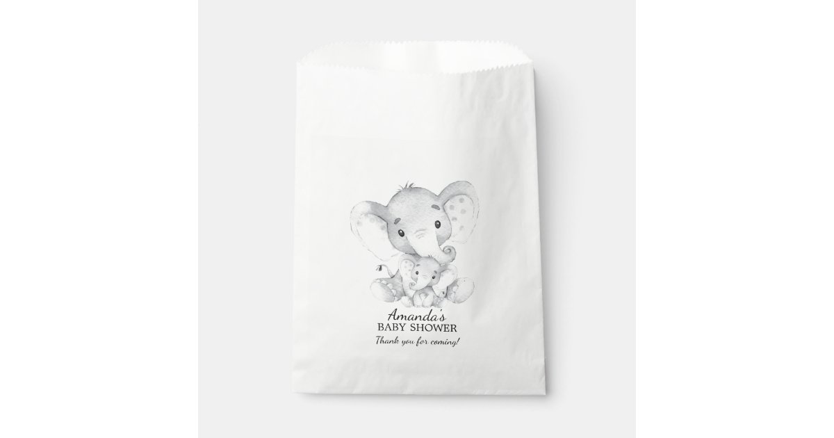 Elephant Baby Shower Favor Bags Zazzle Com