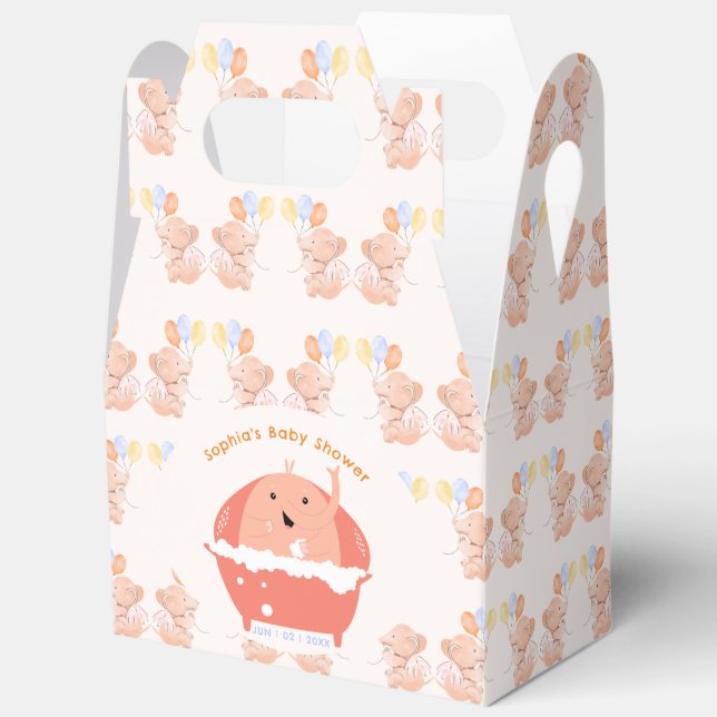 Elephant Baby Shower Favor Box (Open)