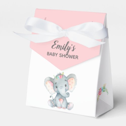 Elephant Baby Shower Favor Box Girl