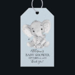 Elephant Baby Shower Favor Gift Tag<br><div class="desc">Cute Elephant favor gift tag for a boys baby shower.  Visit our shop to view our entire Elephant baby shower collection!</div>