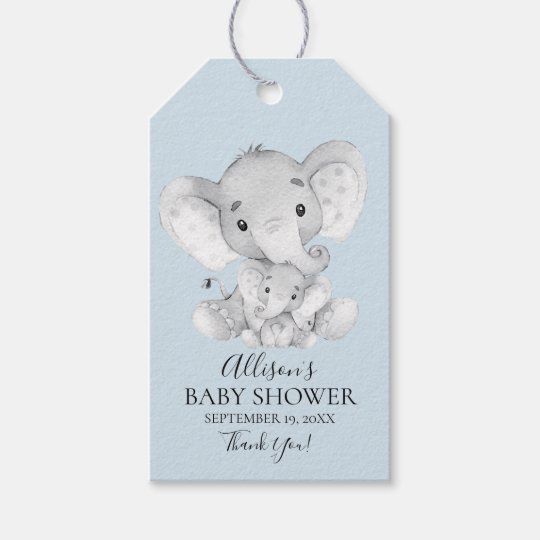 Elephant Baby Shower Favor Gift Tag | Zazzle.com