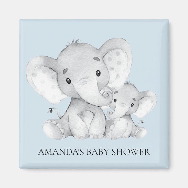 Elephant Baby Shower Favor Magnet (Front)