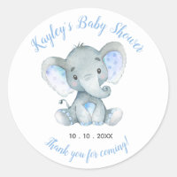 Elephant Baby Shower Favor Sticker