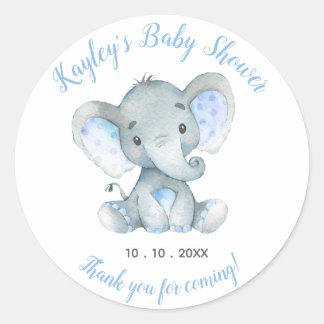 Elephant Baby Shower Favor Sticker