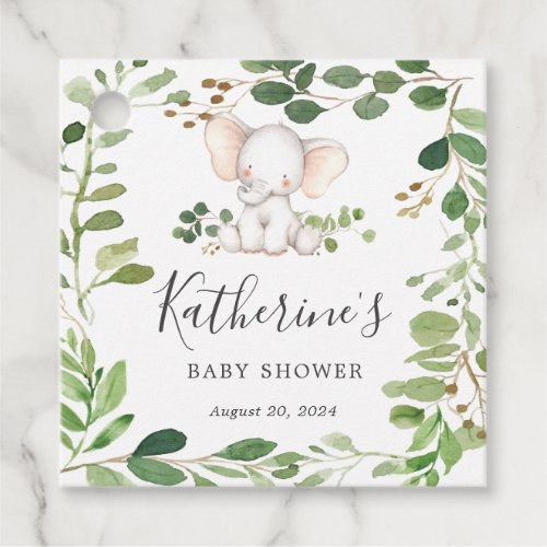 Elephant Baby Shower Favor Tag