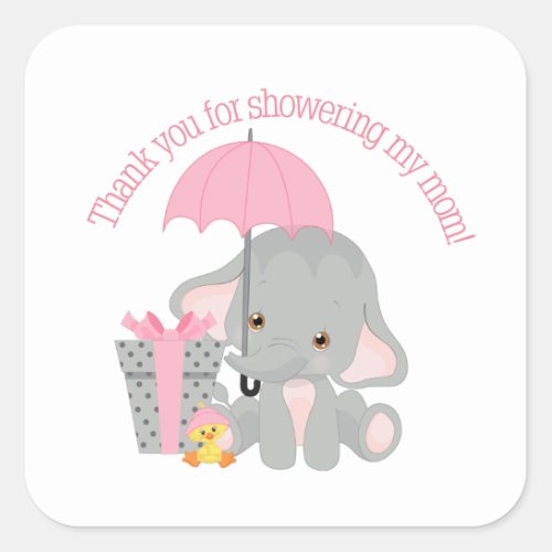 Elephant baby shower favor tag